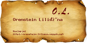 Orenstein Liliána névjegykártya